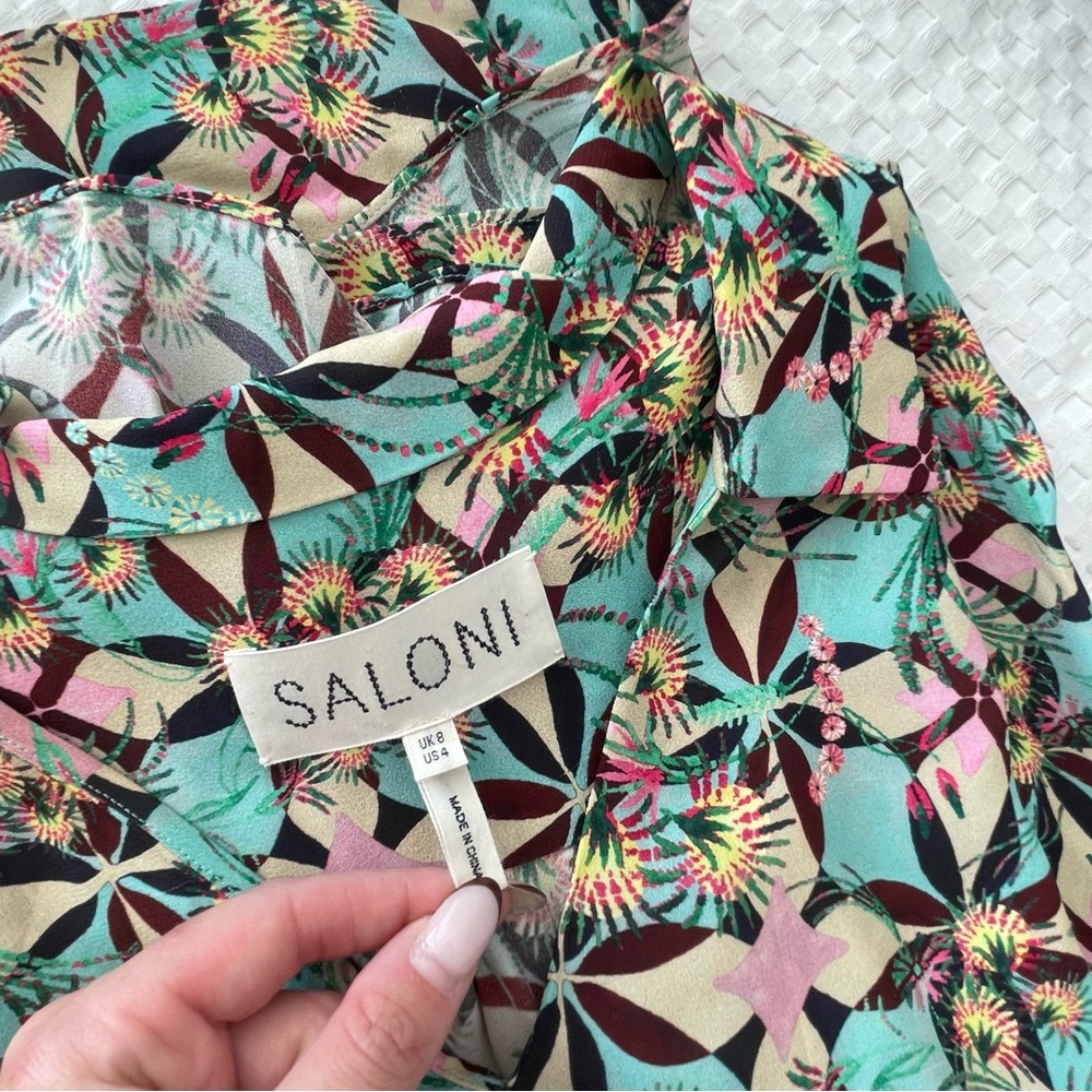 SALONI Jas B Dress In Flowering Tile - Picture 5 of 9